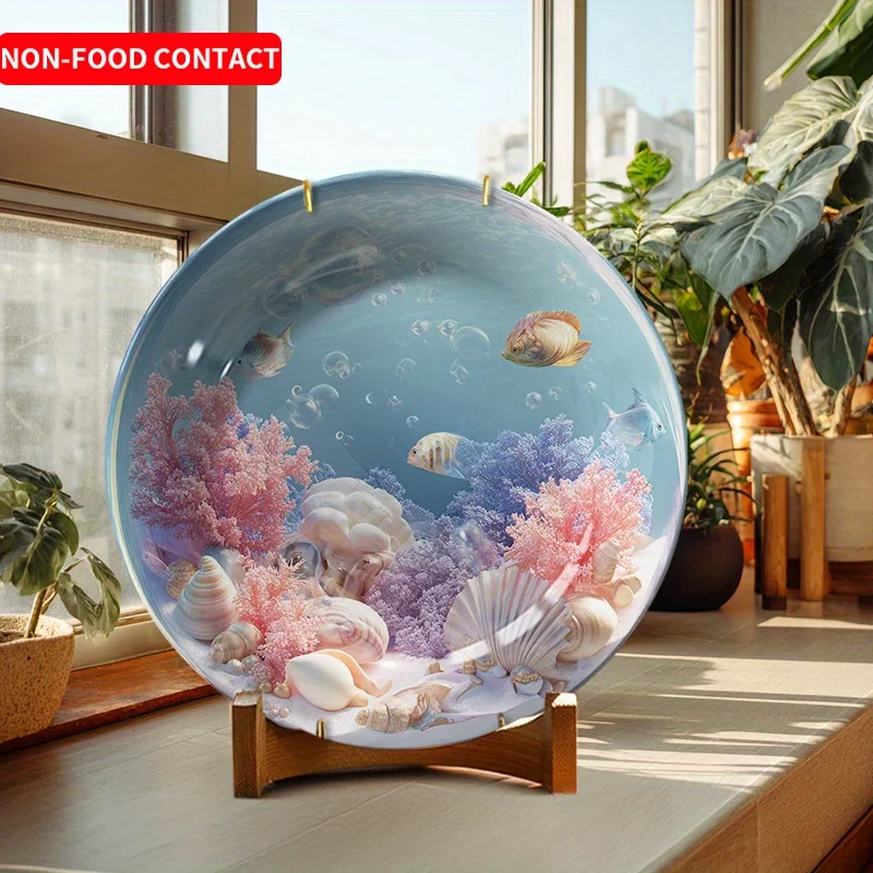 Marine Aquarium Home - Ceramic Sea-Themed Aquarium Plate & Wall