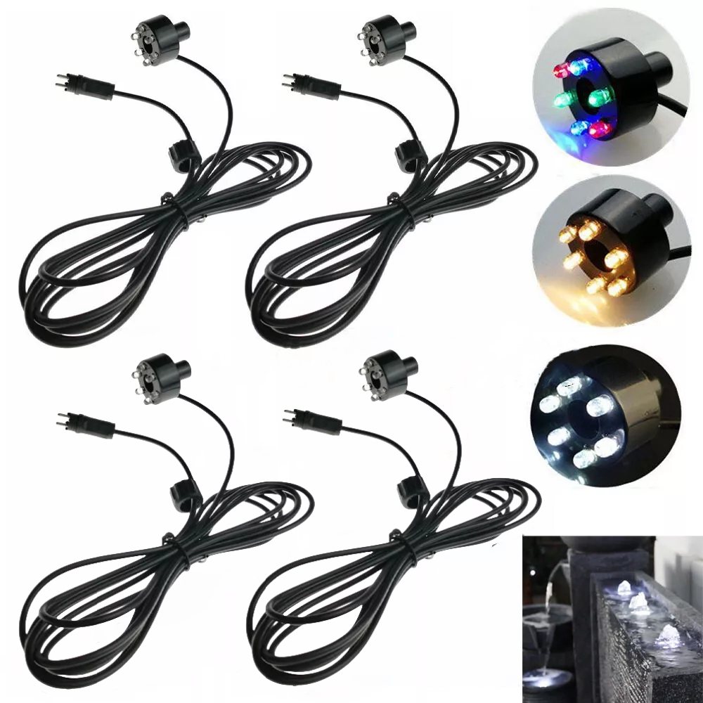 Marine Aquarium Led - 12V 1/2/4pcs Underwater 6-LED Light Ring