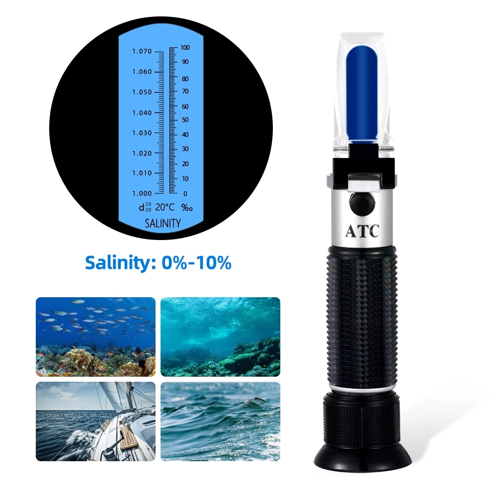Marine Aquarium Aquascape - Salinity Refractometer 0-10% 1.000-1.070SG Optical Salometer