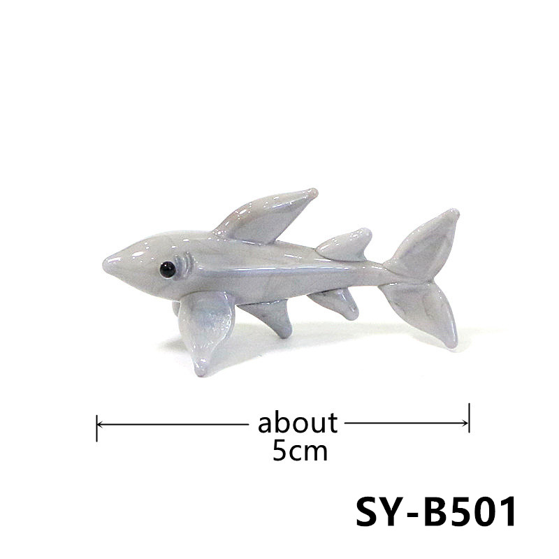 Handmade Mini Glass Shark Figu - Marine Aquarium Home recension och pris