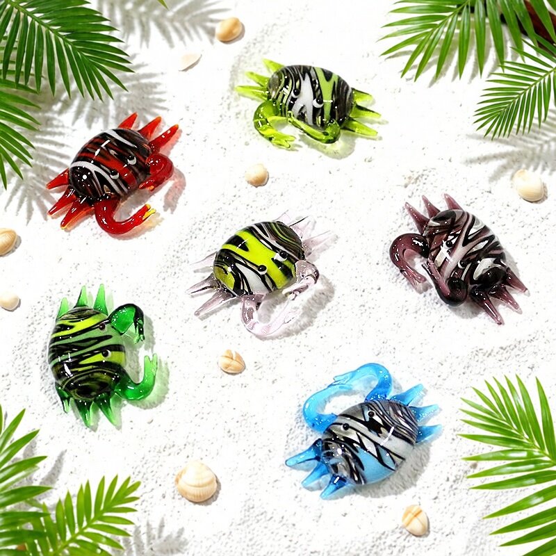 Handmade Cute Mini Glass Crab  - Marine Aquarium Home recension och pris