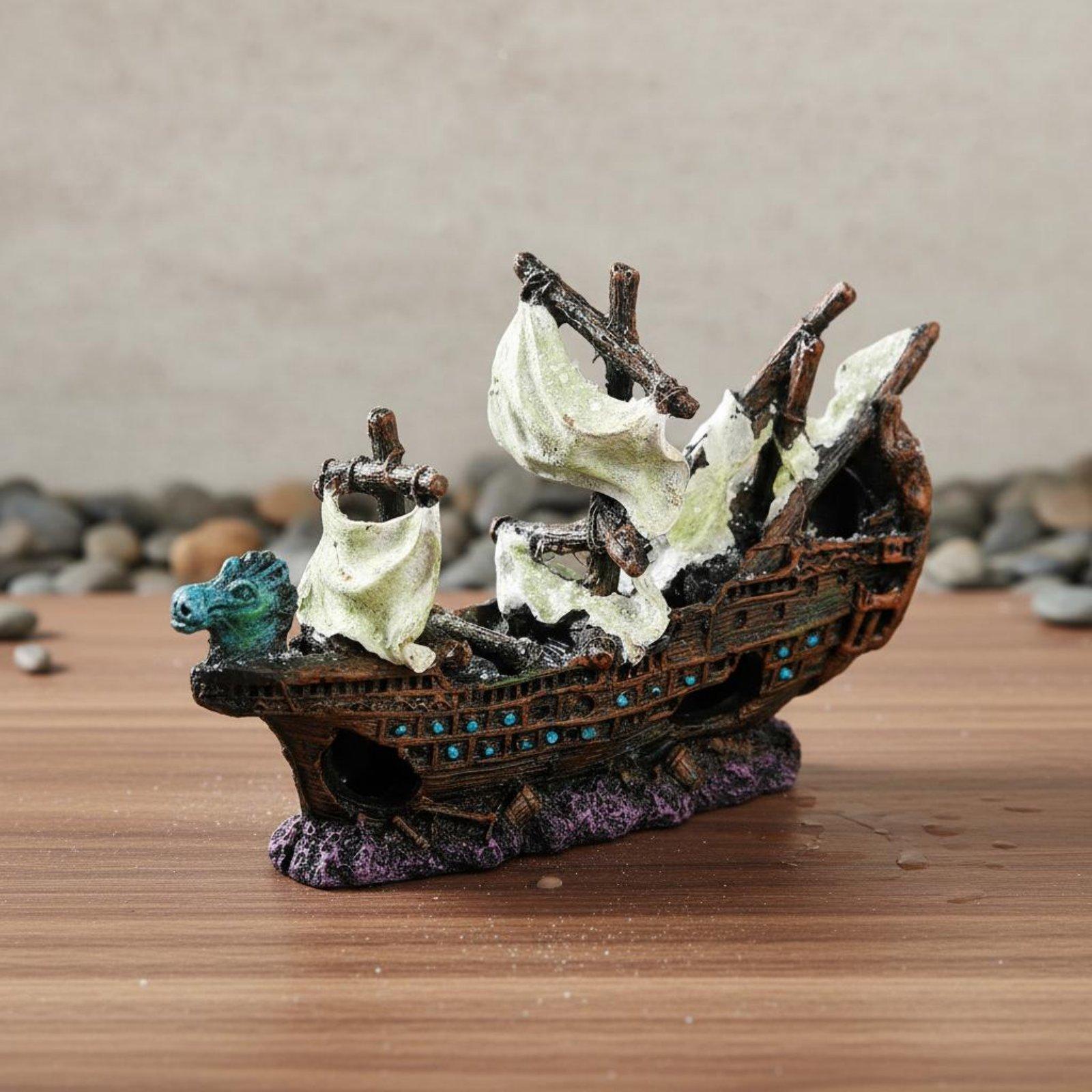 Fish Tank Resin Shipwreck Deco - Aquarium Marine Setup recension och pris