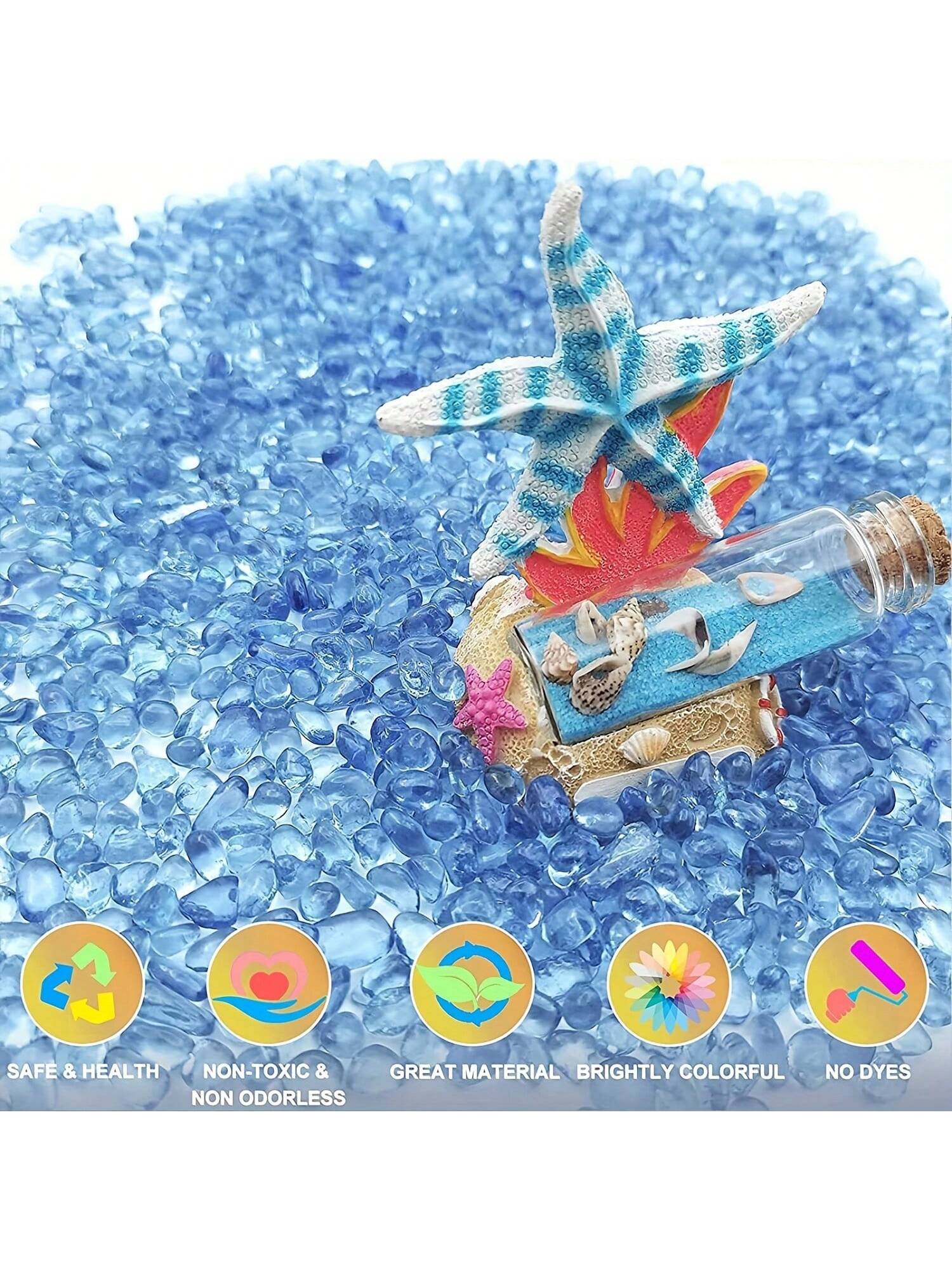 Blue Glass Gravel 3 4mm Aquari - Marine Aquarium Gravel recension och pris